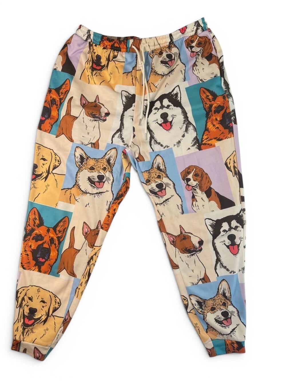 SHEIN Curve Dog Print Jogger Pants Women's 1XL Multicolor Lounge Pajama